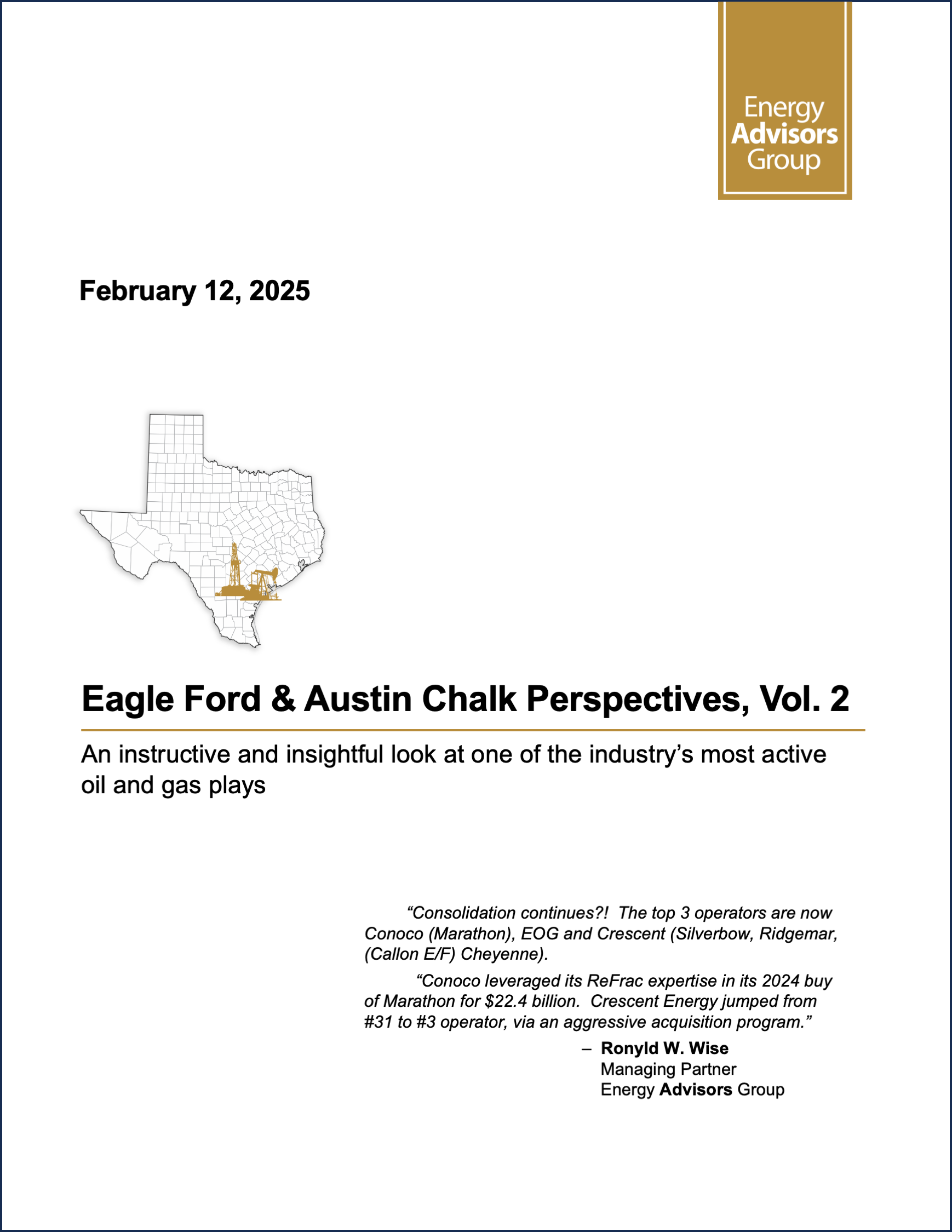SOUTH TEXAS REGIONAL VOL. 2 - Energy Advisors Group SOUTH TEXAS REGIONAL VOL. 2
